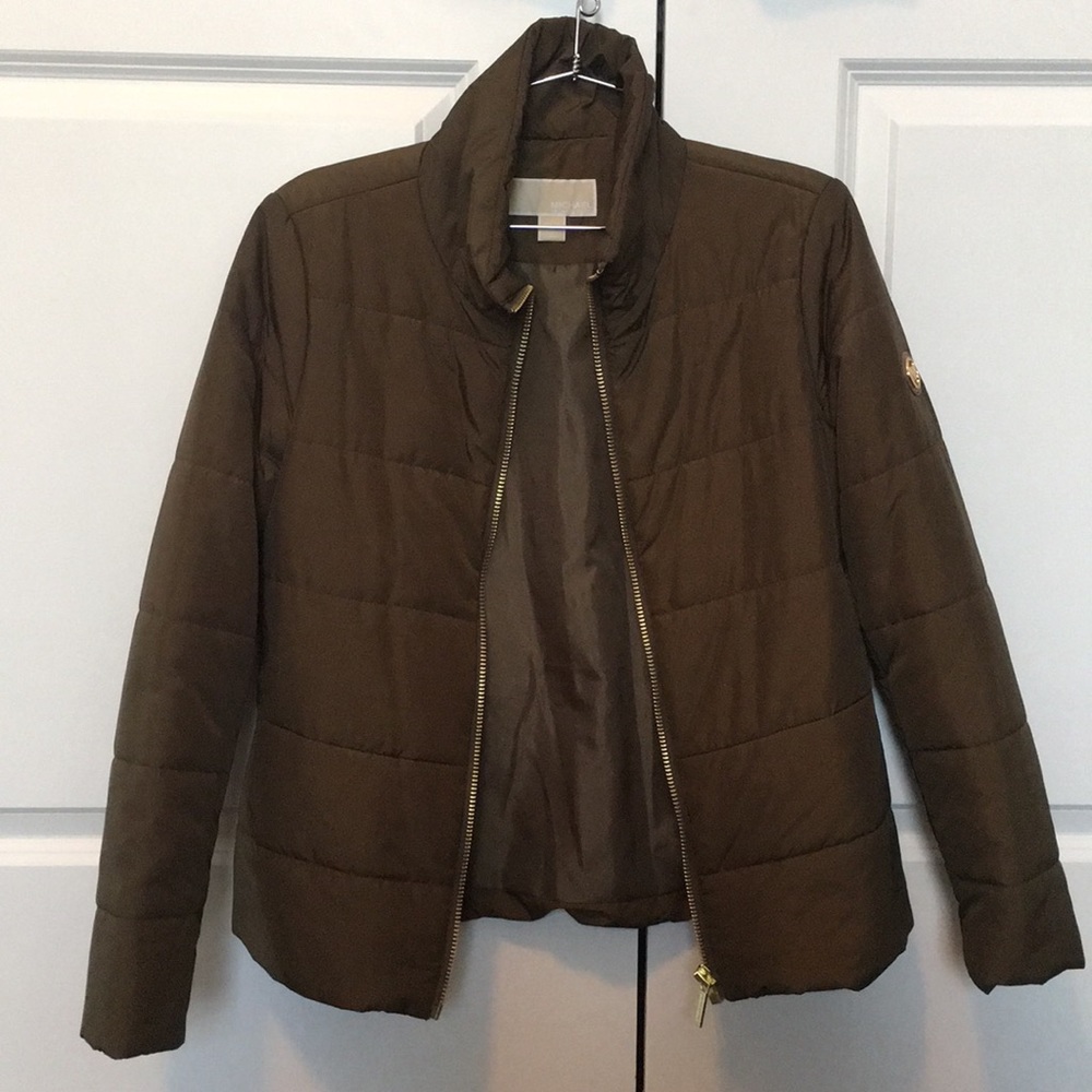 Michael Kors Puffer Coat Brown- Gold Details